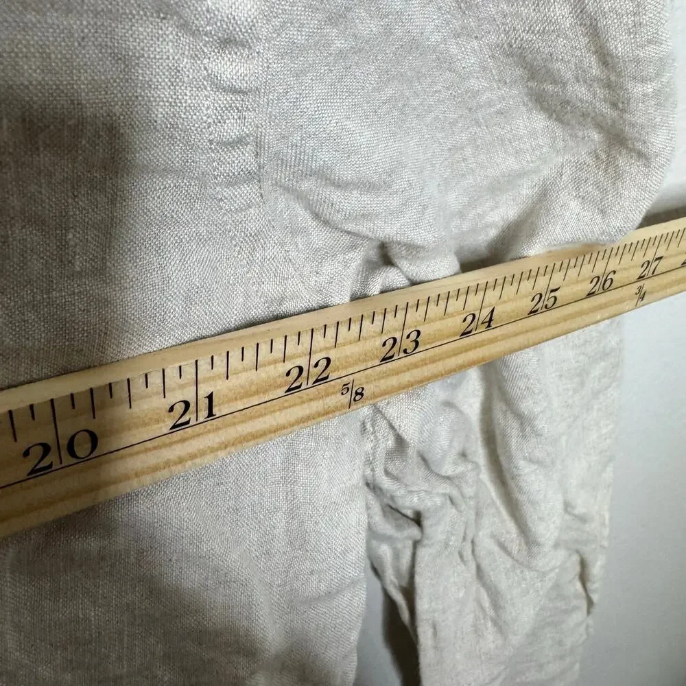 Banana Republic Men’s XL Linen Shirt Beige Long Sleeve Button Front Untucked Fit